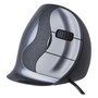 Evoluent BakkerElkhuizen Vertical Mouse D - Ratón Ergonómico Vertical para Mano Derecha, 6 Botones, Sensor Láser 3200 DPI, Conexión USB, Negro, Tamaño S