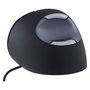 Evoluent BakkerElkhuizen Vertical Mouse D - Ratón Ergonómico Vertical para Mano Derecha, 6 Botones, Sensor Láser 3200 DPI, Conexión USB, Negro, Tamaño S