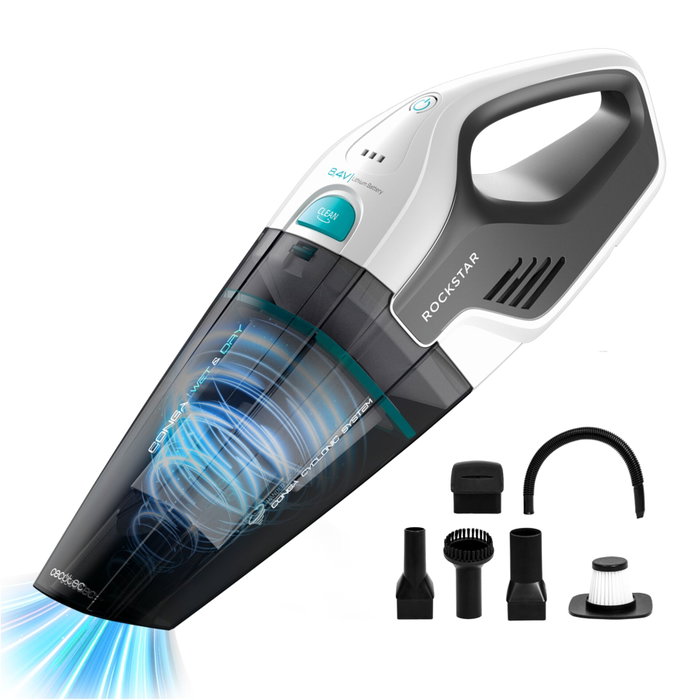 Cecotec Conga Rockstar Hand 8.4 V, Aspiradora de mano Gris y Blanco