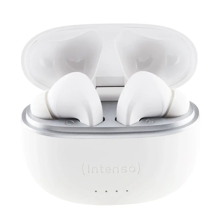 Intenso Buds T302A Auriculares Inalámbricos True Wireless (TWS) con Cancelación Activa de Ruido (ANC), Bluetooth 5.3, 35h Autonomía, Blanco