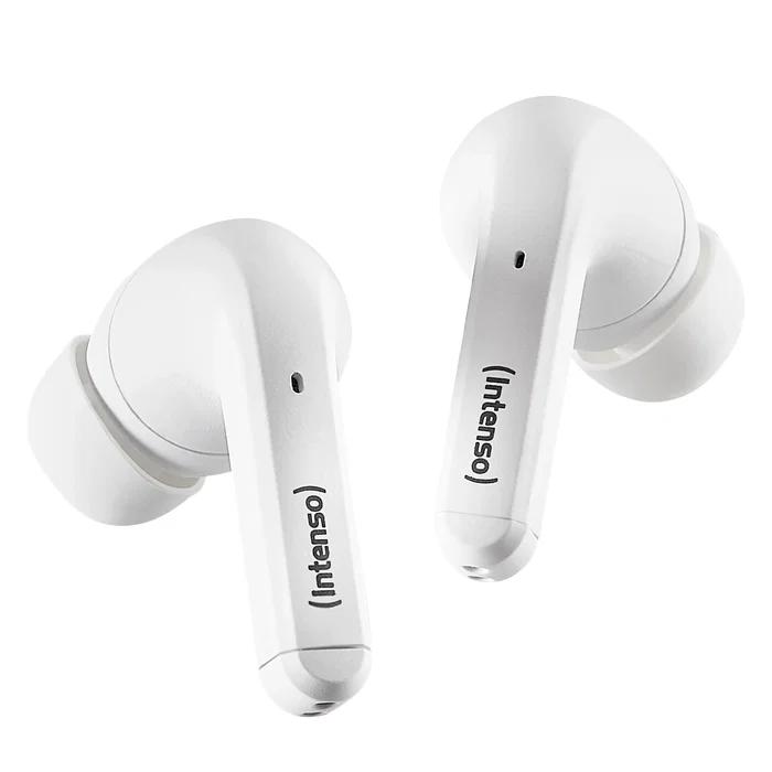 Intenso Buds T302A Auriculares Inalámbricos True Wireless (TWS) con Cancelación Activa de Ruido (ANC), Bluetooth 5.3, 35h Autonomía, Blanco