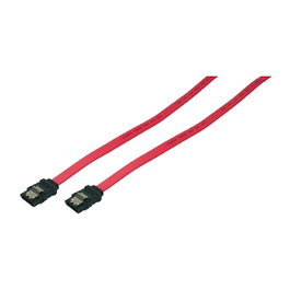 LogiLink Cable SATA SATA/M a SATA/M, 6 Gbps, con cierre, rojo, 0,9 m