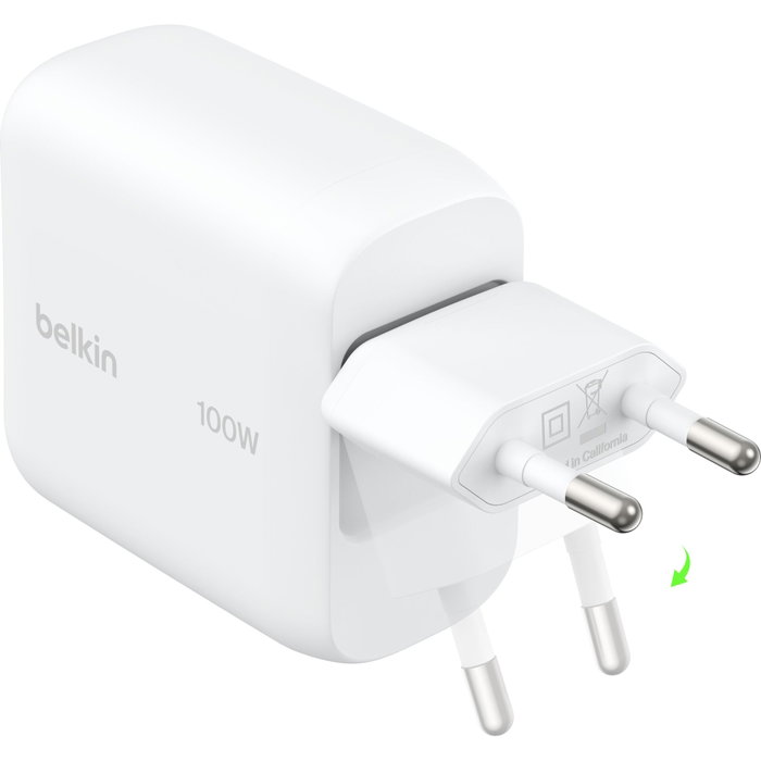 Belkin BoostCharge 100W USB-C GaN WCH025kqWH Blanco Belkin BoostCharge 100W USB-C GaN WCH025kqWH Blanco