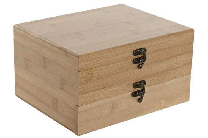 DKD Home Decor Set de 8 piezas de Bambú e Inox color Natural 19 x 13 x 23 cm DKD Home Decor Set de 8 piezas de Bambú e Inox color Natural 19 x 13 x 23 cm