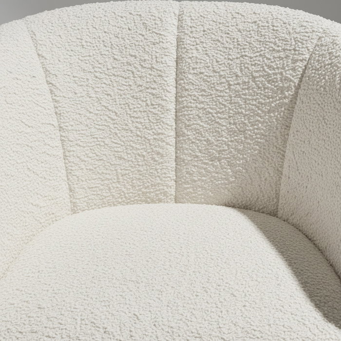 BORDECOR Silla giratoria Dalim en blanco y beige