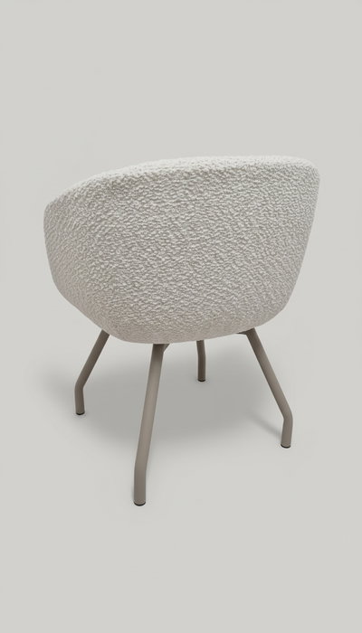 BORDECOR Silla giratoria Dalim en blanco y beige
