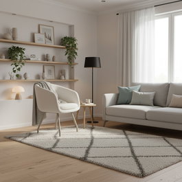 BORDECOR Silla giratoria Dalim en blanco y beige