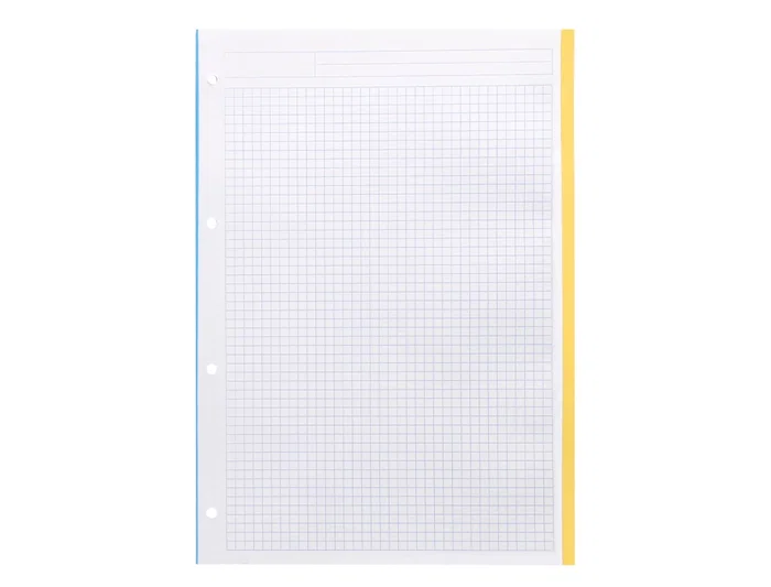 Antartik Recambio A4 100 Hojas 90gr Cuadro 5mm 4 Taladros Bandas 5 Colores Papel Extrablanco Escritura Fluida