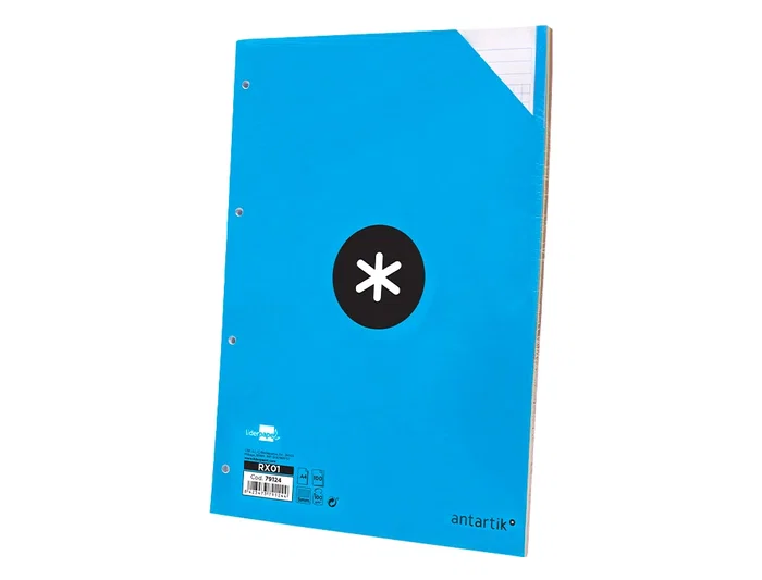 Antartik Recambio A4 100 Hojas 90gr Cuadro 5mm 4 Taladros Bandas 5 Colores Papel Extrablanco Escritura Fluida