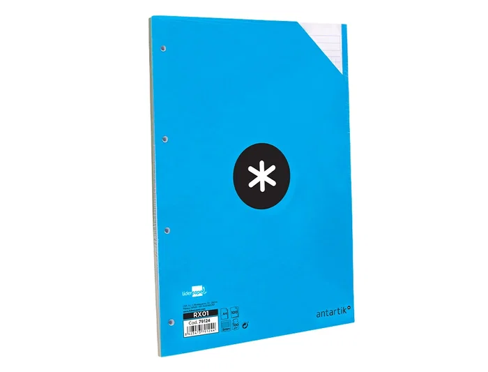 Antartik Recambio A4 100 Hojas 90gr Cuadro 5mm 4 Taladros Bandas 5 Colores Papel Extrablanco Escritura Fluida