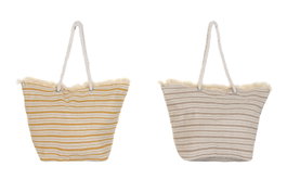 DKD Home Decor Bolso Mediterraneo Amarillo Beige 22.5 x 38 x 46 cm (4 Unidades)