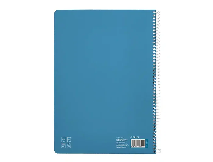 Liderpapel Cuaderno espiral A4 Pautaguía tapa blanda 80 hojas 75gr cuadro pautado 2,5mm color azul