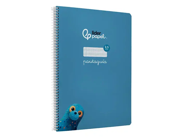 Liderpapel Cuaderno espiral A4 Pautaguía tapa blanda 80 hojas 75gr cuadro pautado 2,5mm color azul