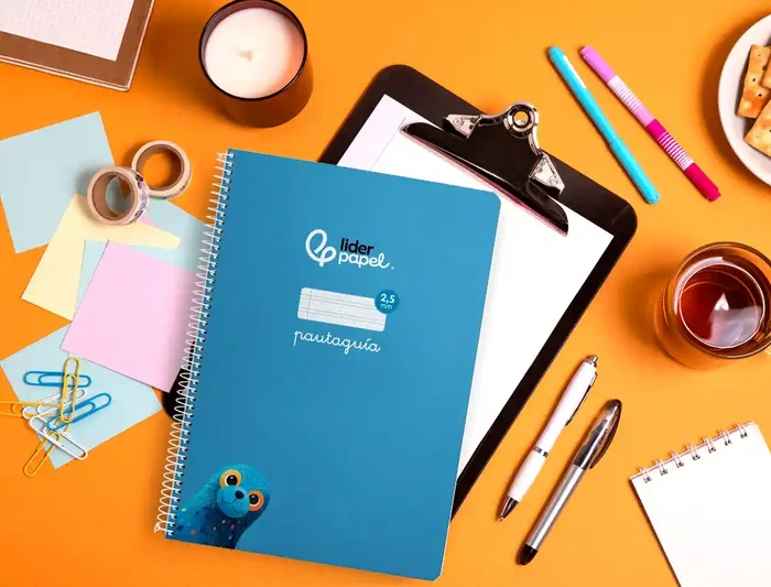 Liderpapel Cuaderno espiral A4 Pautaguía tapa blanda 80 hojas 75gr cuadro pautado 2,5mm color azul
