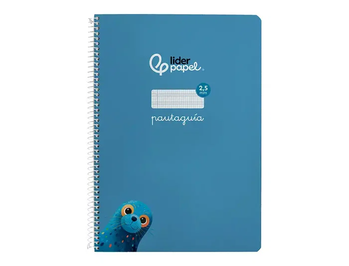 Liderpapel Cuaderno espiral A4 Pautaguía tapa blanda 80 hojas 75gr cuadro pautado 2,5mm color azul