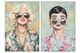 DKD Home Decor Cuadro Lienzo Marylin Audrey Surtido de 2 unidades 82,5x122,5 cm
