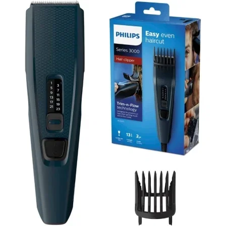 Philips HC3505/15 Cortapelos para Hombre con Cable, Tecnología DualCut y Trim-n-Flow, Cuchillas Autoafilables, 13 Ajustes de Longitud (0.5-23 mm), Incluye 2 Accesorios Philips HC3505/15 Cortapelos para Hombre con Cable, Tecnología DualCut y Trim-n-Flow, Cuchillas Autoafilables, 13 Ajustes de Longitud (0.5-23 mm), Incluye 2 Accesorios