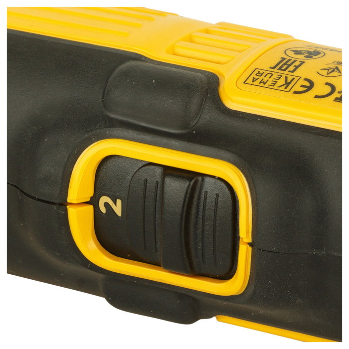 DeWALT DCD740NT-XJ Taladro de Ángulo Recto 18V Sin Llave - Capacidad 44.5 mm, 2000 RPM, Negro/Amarillo