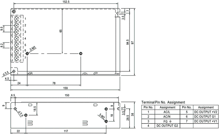 MEAN WELL RID-85A Alimentador de Módulo 88W 5V/12V