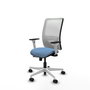 PIQUERAS Y CRESPO Silla de oficina Zulema con mecanismo Sincro/Traslack, Azul cielo y Blanco