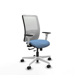PIQUERAS Y CRESPO Silla de oficina Zulema con mecanismo Sincro/Traslack, Azul cielo y Blanco