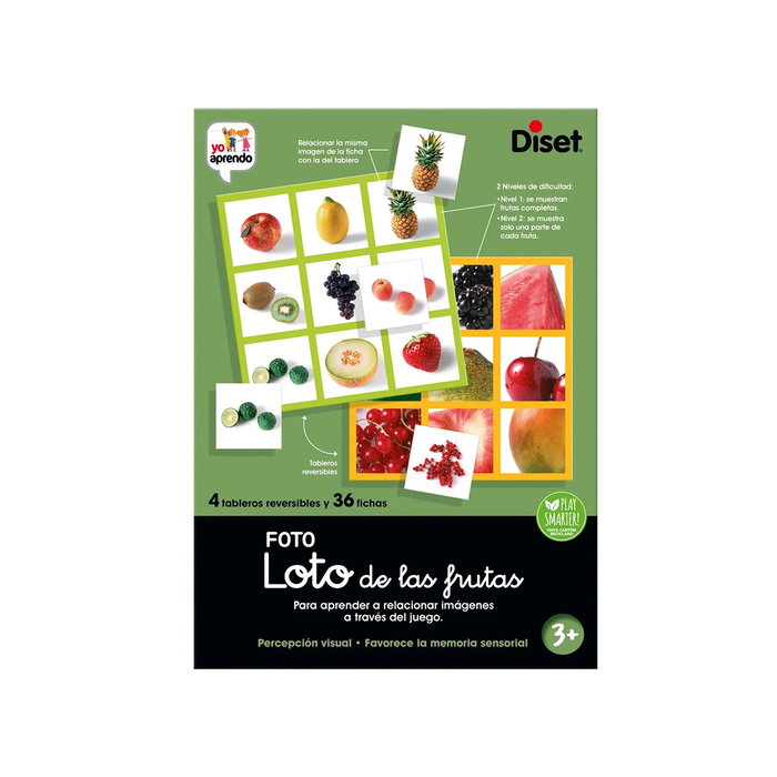 DISET Loto de las Frutas 68943 Juego Educativo Español para Niños +3 Años