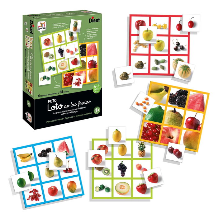 DISET Loto de las Frutas 68943 Juego Educativo Español para Niños +3 Años