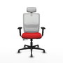 PIQUERAS Y CRESPO Silla de oficina Haches con mecanismo Sincro/Traslack Rojo y Blanco