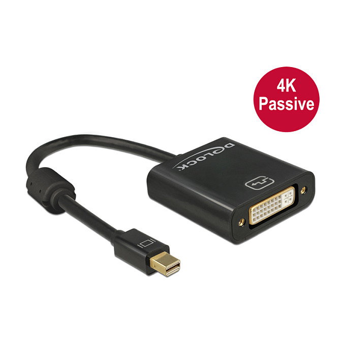 DeLOCK Adaptador de cable mini DisplayPort 1.2 a DVI 24+5 negro 4K DeLOCK Adaptador de cable mini DisplayPort 1.2 a DVI 24+5 negro 4K