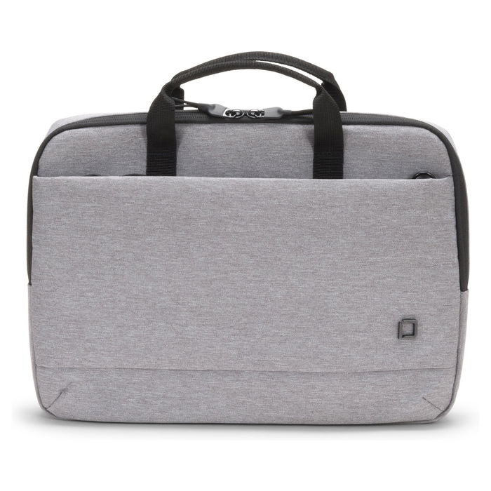 Dicota Eco Slim Case MOTION 12 - 13.3", Maletín para Portátil Gris Claro, con Compartimento para Tablet, Tirante para Hombro, 33.8 cm, Fabricado con Materiales Reciclados PET