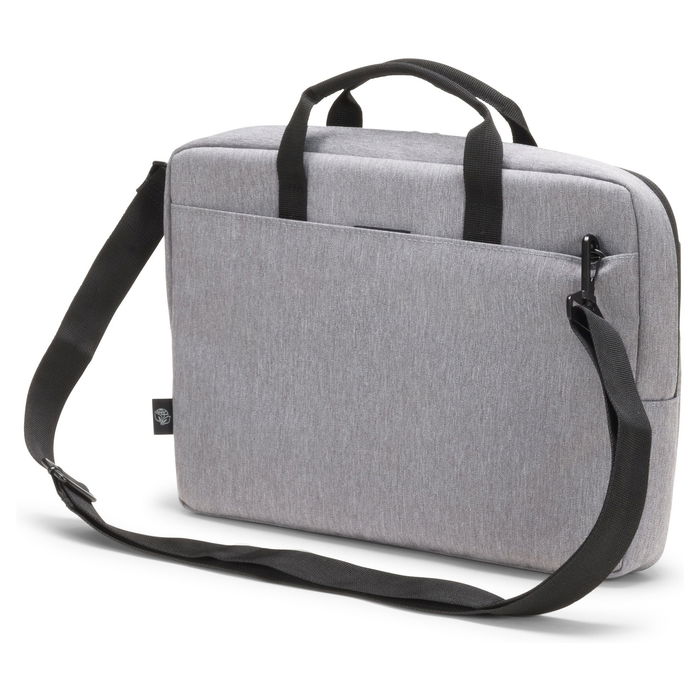 Dicota Eco Slim Case MOTION 12 - 13.3", Maletín para Portátil Gris Claro, con Compartimento para Tablet, Tirante para Hombro, 33.8 cm, Fabricado con Materiales Reciclados PET