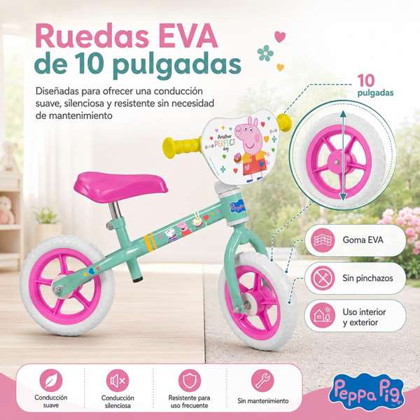 Toimsa Bicicleta sin pedales Peppa Pig 10 pulgadas