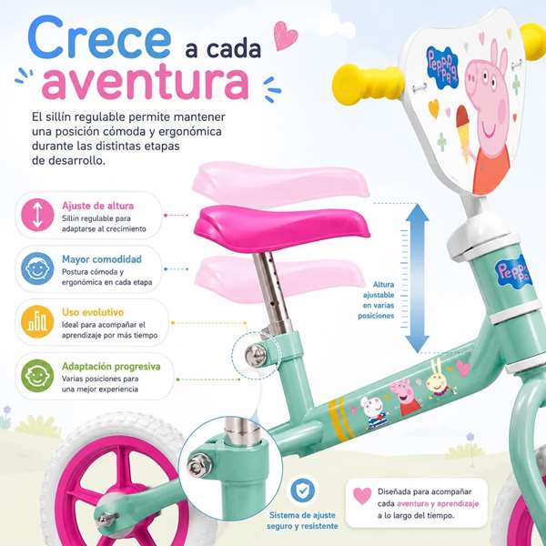 Toimsa Bicicleta sin pedales Peppa Pig 10 pulgadas