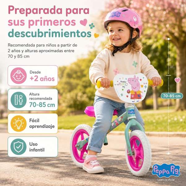 Toimsa Bicicleta sin pedales Peppa Pig 10 pulgadas