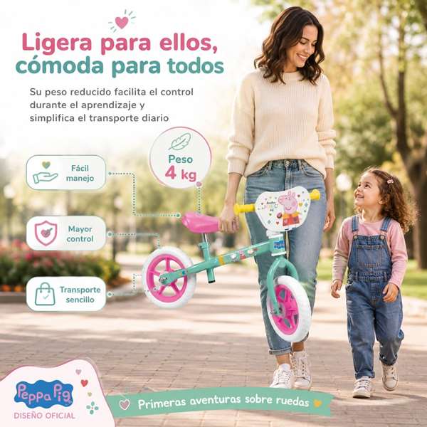 Toimsa Bicicleta sin pedales Peppa Pig 10 pulgadas