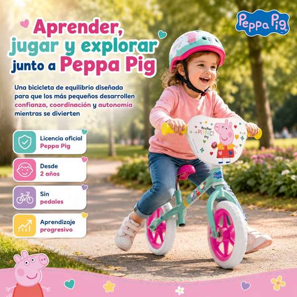 Toimsa Bicicleta sin pedales Peppa Pig 10 pulgadas