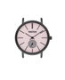 Watxandco WXCA1021 Reloj para Mujer con Caja de Metal Negra y Esfera Rosa