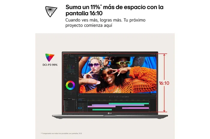 PortÁtil lg gram pro 16z90tr-e.ad88b intel core ultra 7-255h 32gb 1tb ssd geforce rtx 5050 16' win11 PortÁtil lg gram pro 16z90tr-e.ad88b intel core ultra 7-255h 32gb 1tb ssd geforce rtx 5050 16' win11