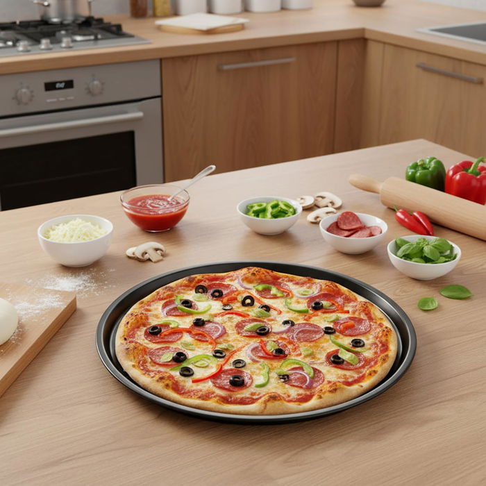 Bandeja Pizza Acero Pintado Sweet Grey Quid 30x0,9 cm (12 Unidades)