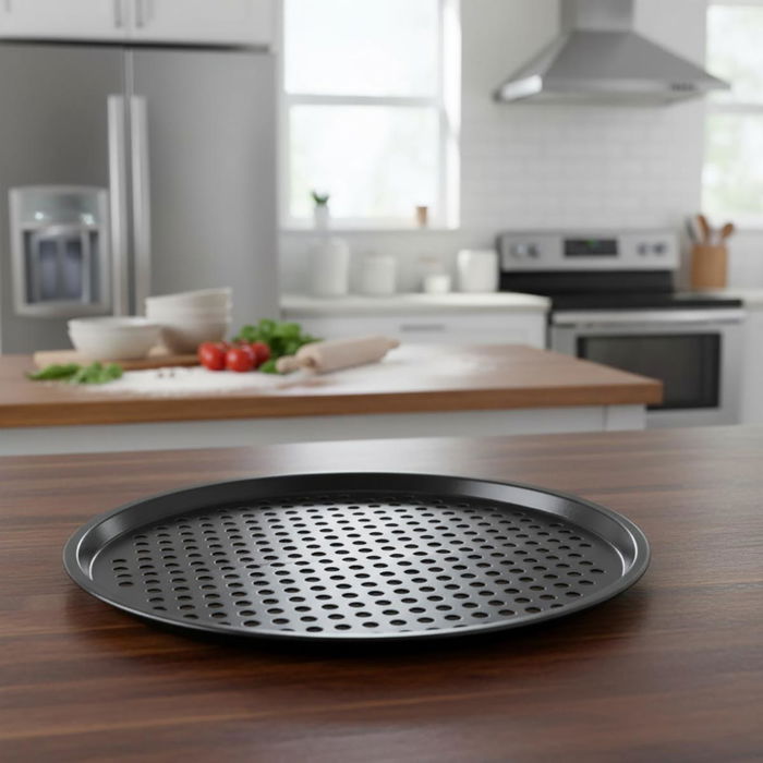 Bandeja Pizza Acero Pintado Sweet Grey Quid 30x0,9 cm (12 Unidades)