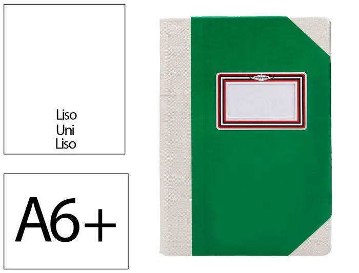 Fernandes Libro Cartone Cosido Din A6+ Liso 50 Hojas 100 Gr Verde Fernandes Libro Cartone Cosido Din A6+ Liso 50 Hojas 100 Gr Verde
