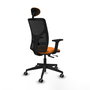 PIQUERAS Y CRESPO Silla de oficina Motilla Naranja y Negro