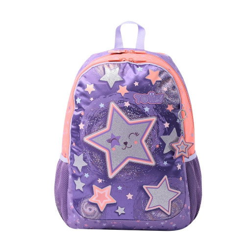 Totto Mochila Morral Star Cat L Morado MJ04STC003-2410-4Q8L para Niñas de 7 a 10 Años en Poliéster
