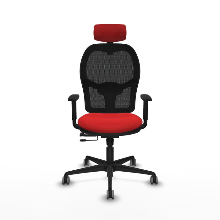 PIQUERAS Y CRESPO Silla de oficina Jorquera con mecanismo Sincro/Traslack Rojo y Negro
