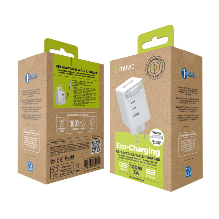 Cargador de Pared Muvit MCACC0050 100 W