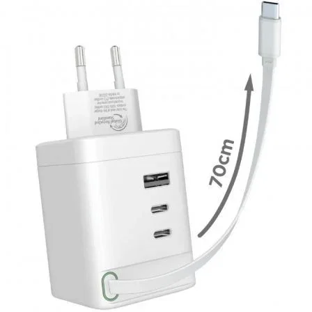 Muvit For Change MCACC0050 Cargador de Pared 1xUSB 2xUSB Tipo-C 100W Blanco