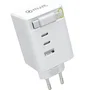 Muvit Cargador de Pared Retráctil 100W con 3 Puertos (2 USB-C, 1 USB-A) - Blanco - G1003C1AK