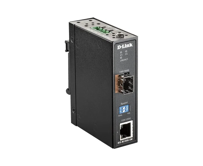 D-Link DIS-M100G-SW Convertidor de Fibra Óptica a Ethernet Gigabit, 4000 Mbit/s, Multimodo/Monomodo, Puerto SFP y RJ-45, Color Negro