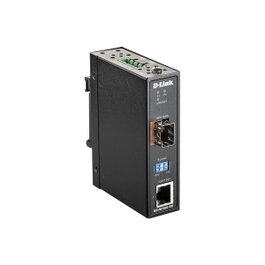 D-Link DIS-M100G-SW Convertidor de medios industrial Gigabit Ethernet a Fibra Óptica, 4000 Mbit/s, Negro