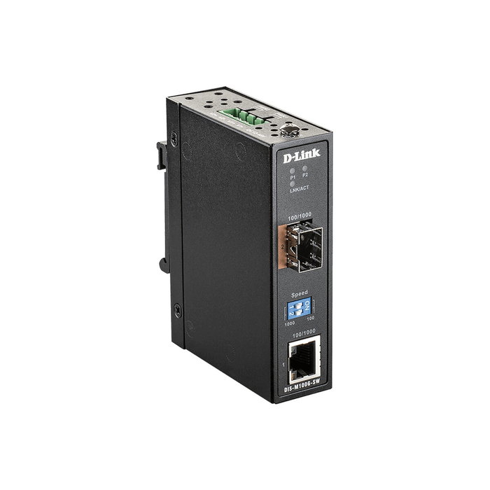 D-Link DIS-M100G-SW Convertidor de Medio Industrial 4000 Mbit/s Negro